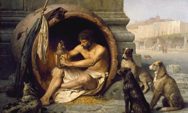 Böyük İsgəndəri susduran, fənərlə adam axtaran Diogen